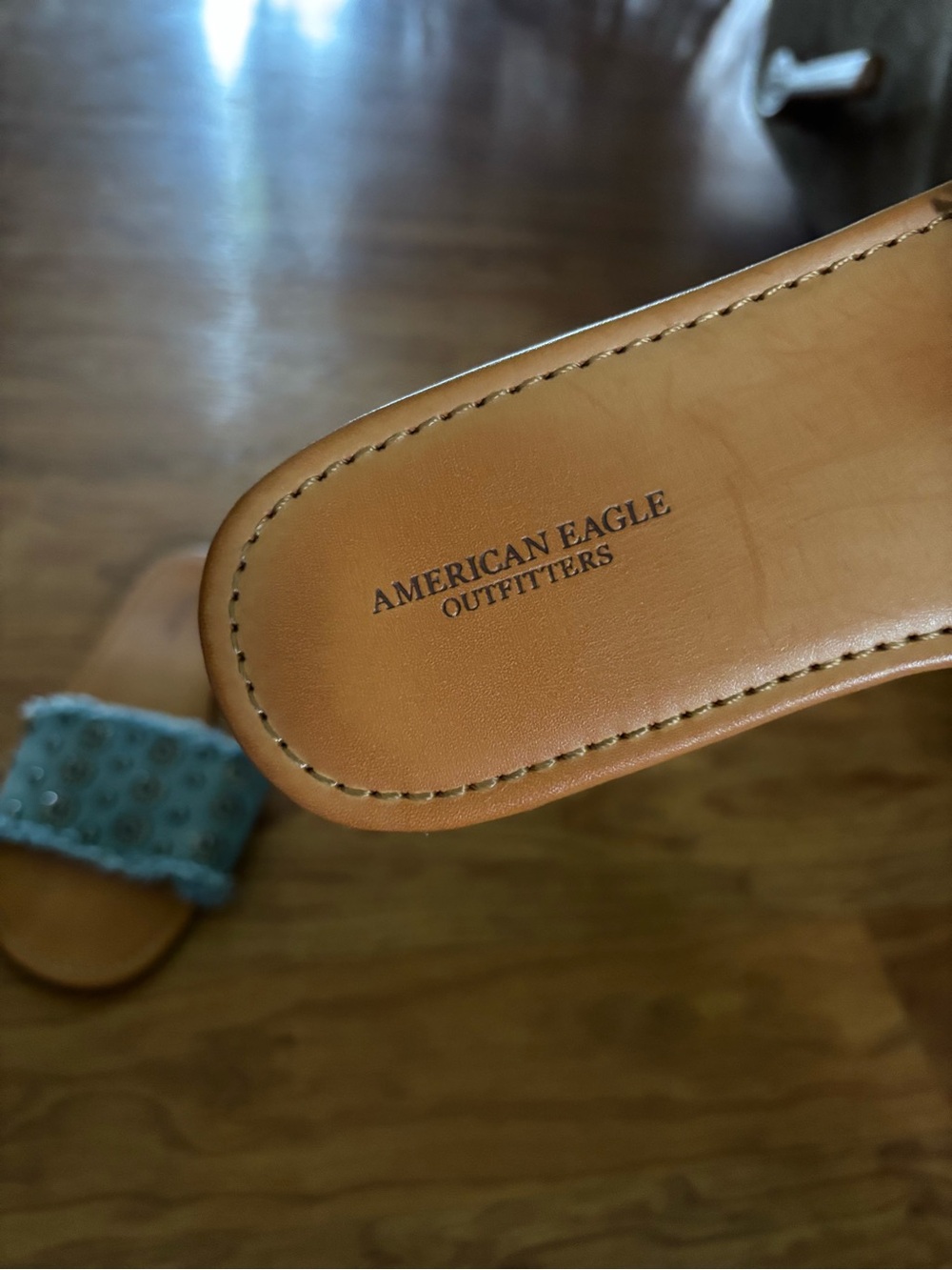 American Eagle Denim Blue Studded Slide Sandals - Women - Picture 3 of 5